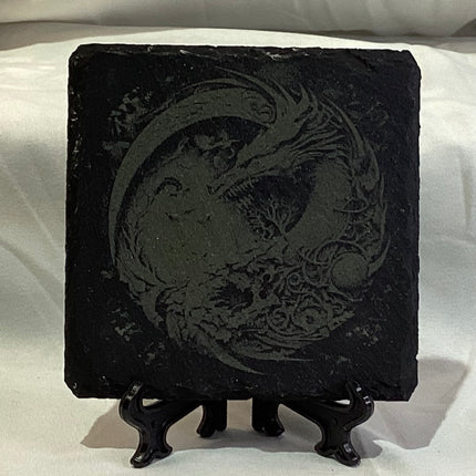 Dragon Swirl Slate Coaster