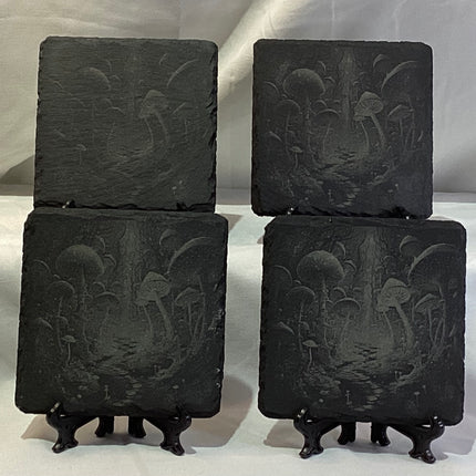 Mushroom Forest Slate Coaster Set (4)