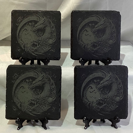 Dragon Swirl Slate Coaster