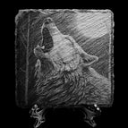 Single Howling Wolf Head Coaster